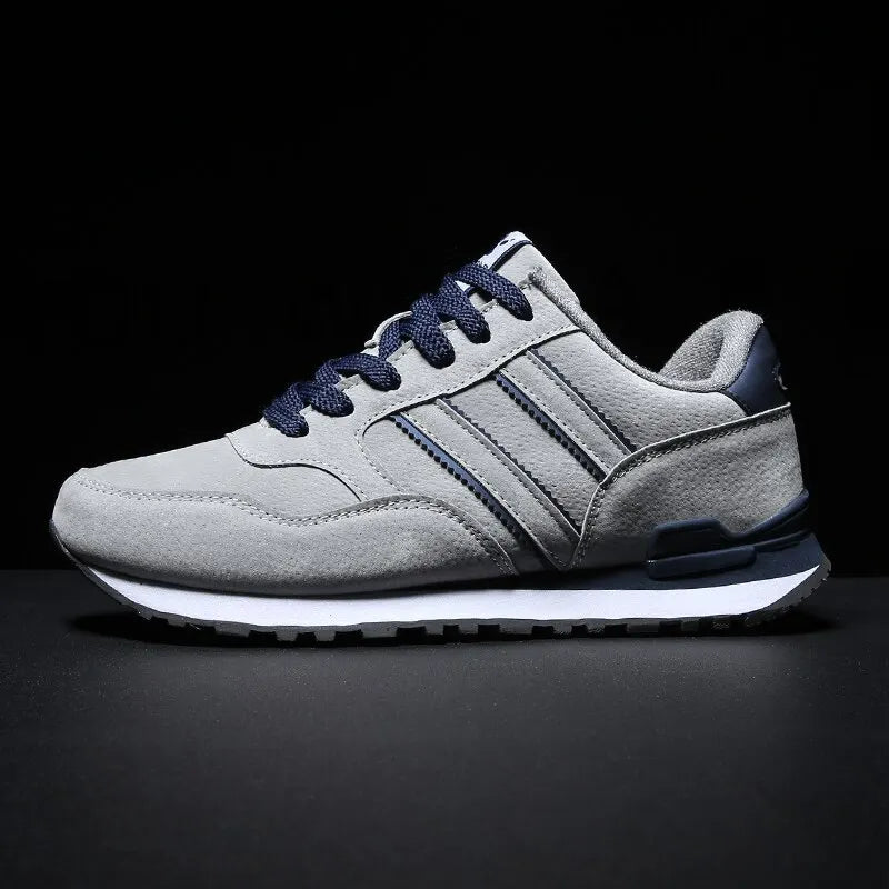 Heren sneakers met ademend ontwerp, vetersluiting en modieus patroon, ideaal voor lente en herfst.