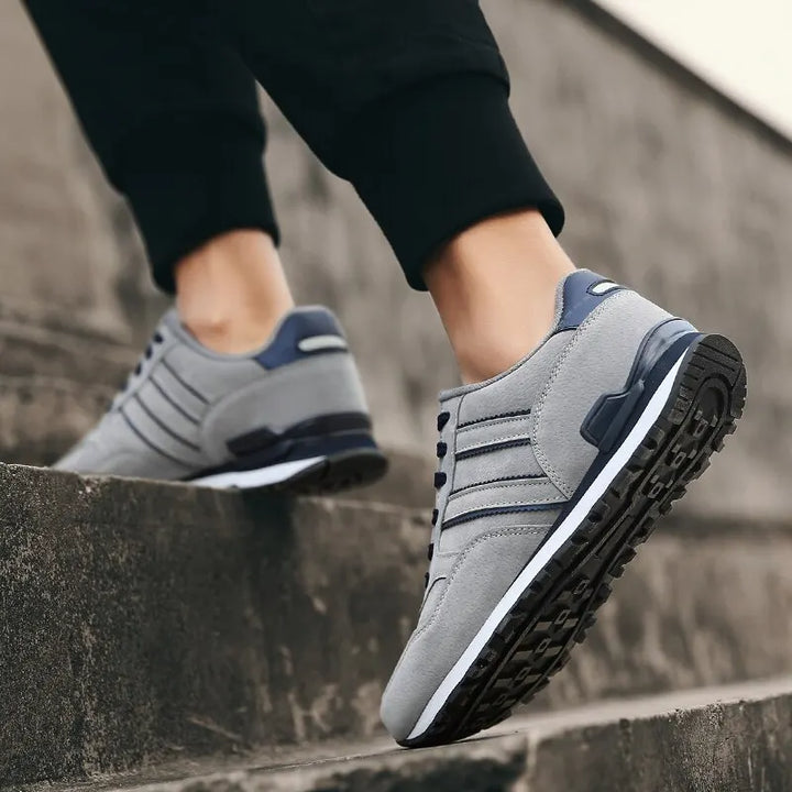 Heren sneakers met ademend ontwerp, vetersluiting en modieus patroon, ideaal voor lente en herfst.