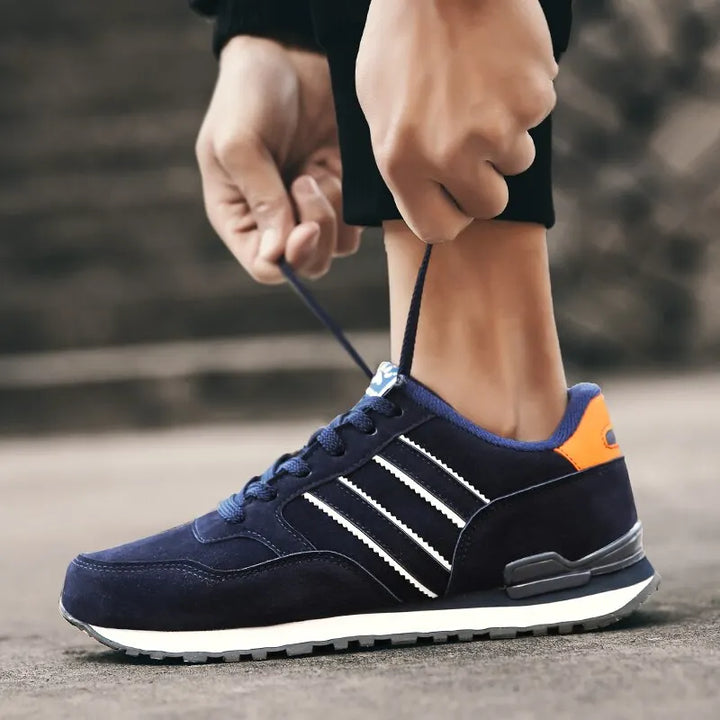 Heren sneakers met ademend ontwerp, vetersluiting en modieus patroon, ideaal voor lente en herfst.