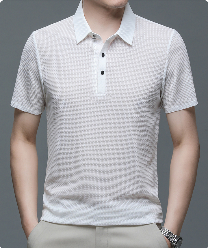 Heren zomer T-shirt met mesh-details, ademend, in donkergroen, ideaal voor warme dagen en vrijetijdsactiviteiten.