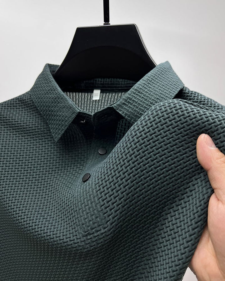 Heren zomer T-shirt met mesh-details, ademend, in donkergroen, ideaal voor warme dagen en vrijetijdsactiviteiten.
