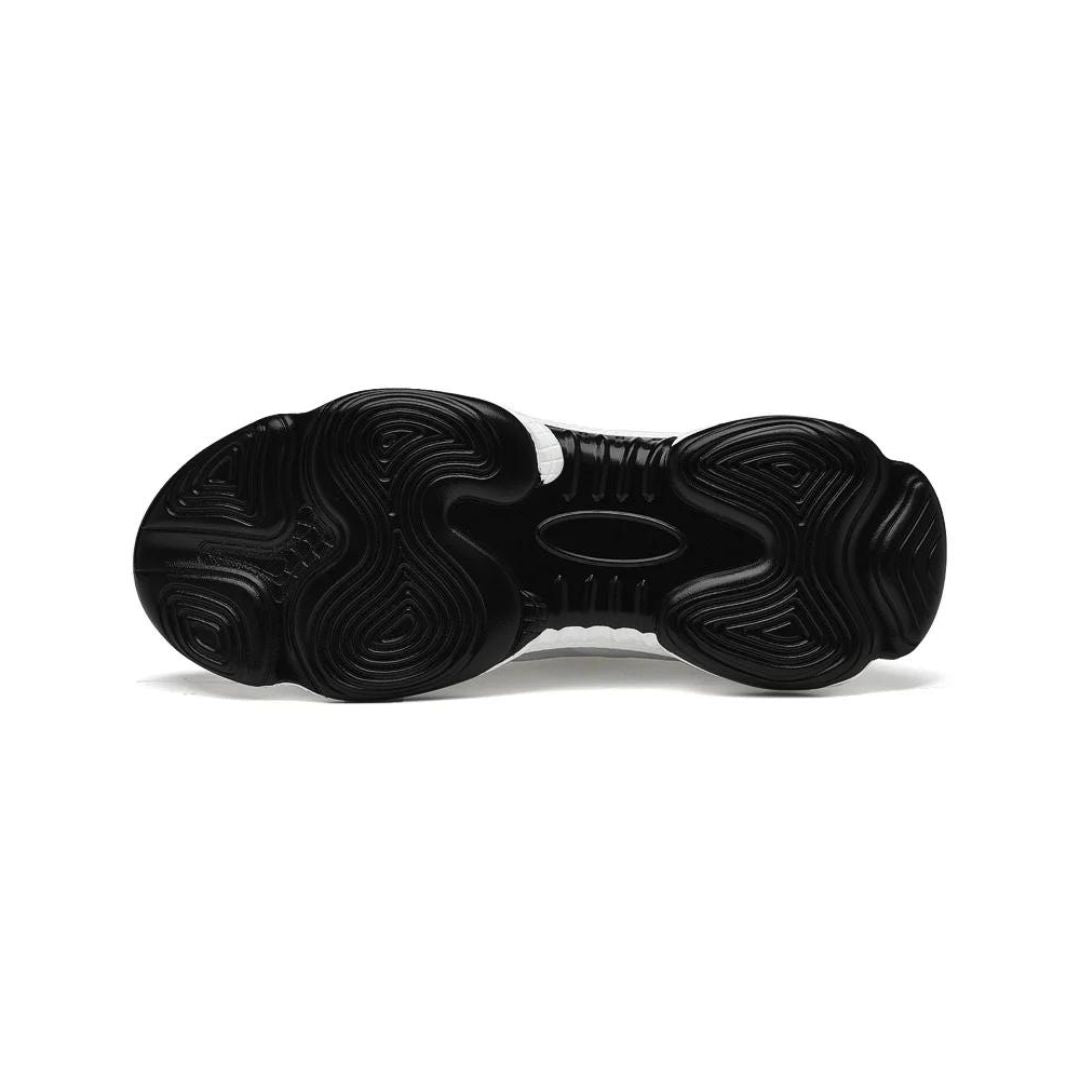 Heren sportschoenen, ademend en lichtgewicht, met verhoogde hak, moderne look, voor sport en vrije tijd, grijze variant.
