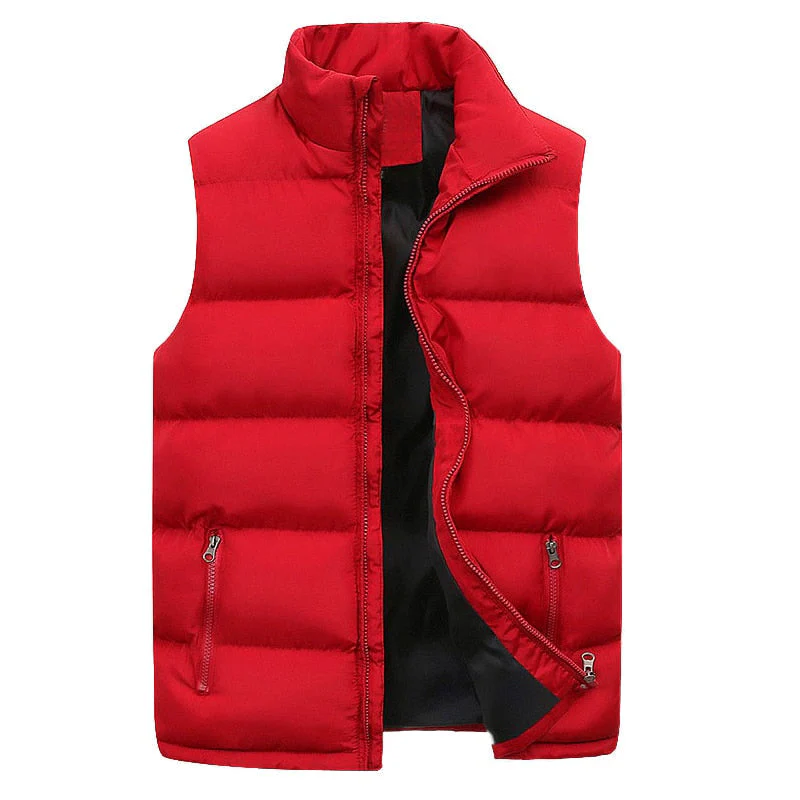 Heren Gewatteerd Vest in Donkerblauw, licht en veelzijdig, vooraanzicht toont elegant ontwerp voor comfort en stijl.