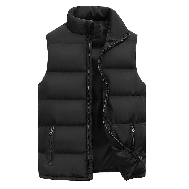 Heren Gewatteerd Vest in Donkerblauw, licht en veelzijdig, vooraanzicht toont elegant ontwerp voor comfort en stijl.