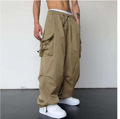 Heren Streetwear Baggy Broek, wijd model, met meerdere zakken, ideaal voor buitenactiviteiten, in stedelijke stijl.