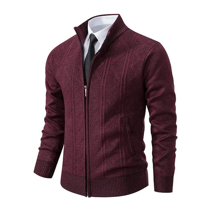 Heren kasjmier-katoenen vest met rits, elegant en modern voor mannen met stijl.
