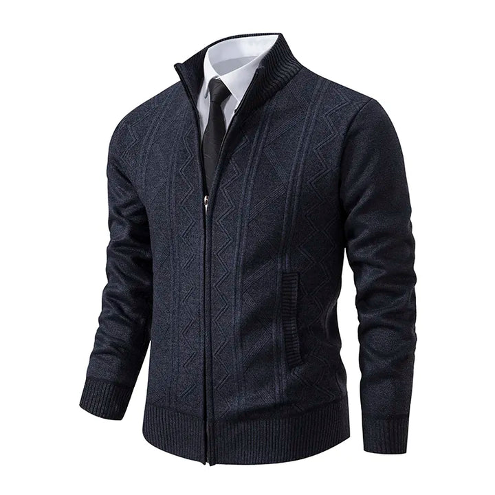 Heren kasjmier-katoenen vest met rits, elegant en modern voor mannen met stijl.