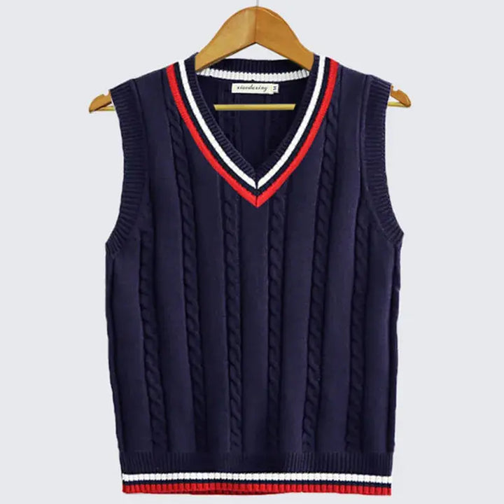 Heren gebreid vest, stijlvol en veelzijdig, gemaakt van zachte premium gebreide stof, ideaal voor elegante looks, gemêleerd grijs.