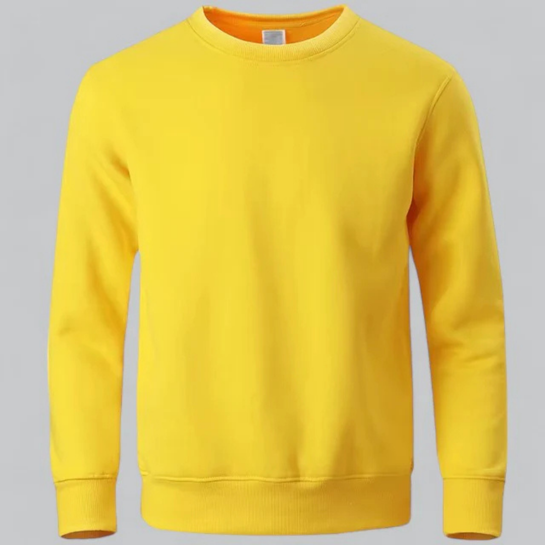 Heren sweatshirt met ronde hals, lange mouwen, comfortabel en veelzijdig, ideaal voor vrije tijd, toont de ronde hals en klassieke snit.