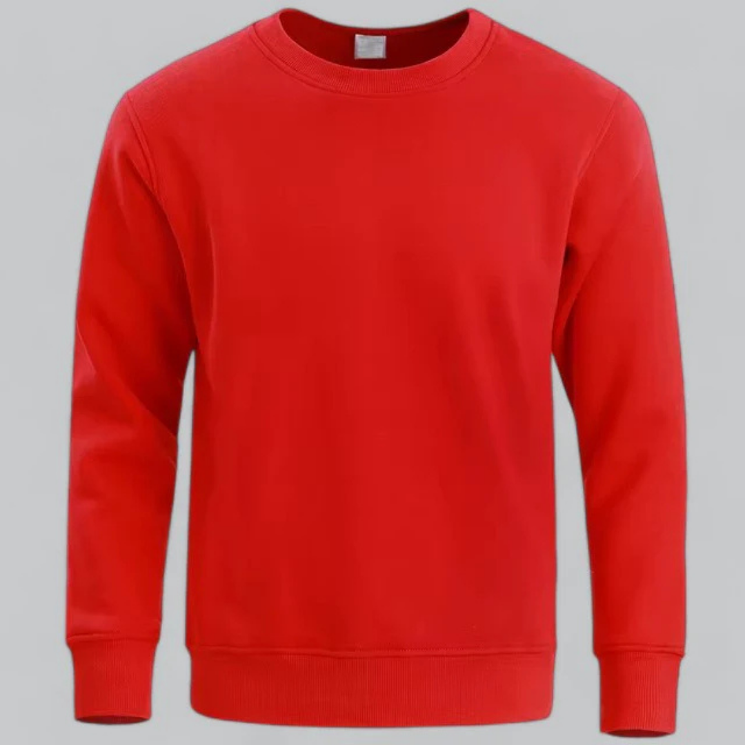 Heren sweatshirt met ronde hals, lange mouwen, comfortabel en veelzijdig, ideaal voor vrije tijd, toont de ronde hals en klassieke snit.