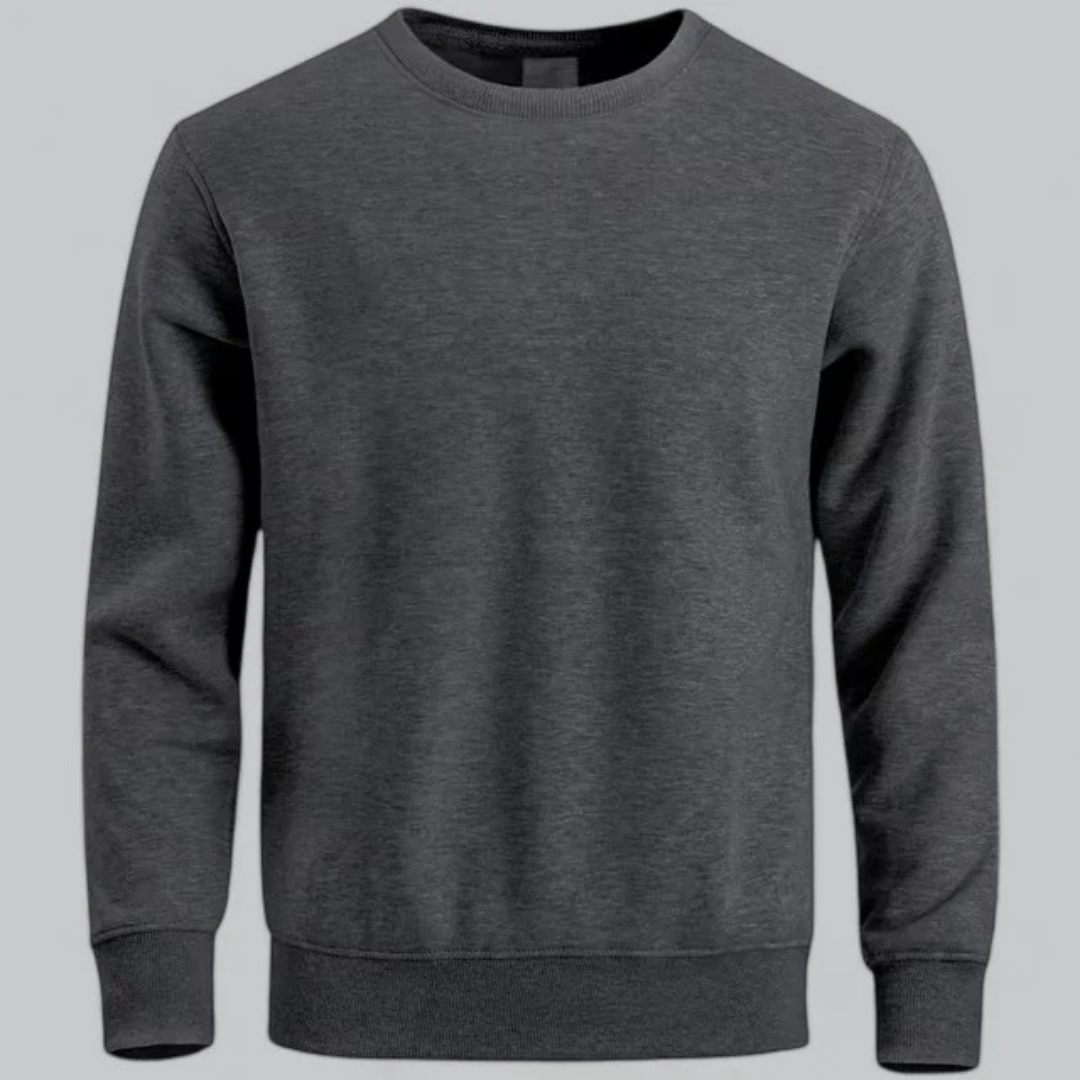 Heren sweatshirt met ronde hals, lange mouwen, comfortabel en veelzijdig, ideaal voor vrije tijd, toont de ronde hals en klassieke snit.