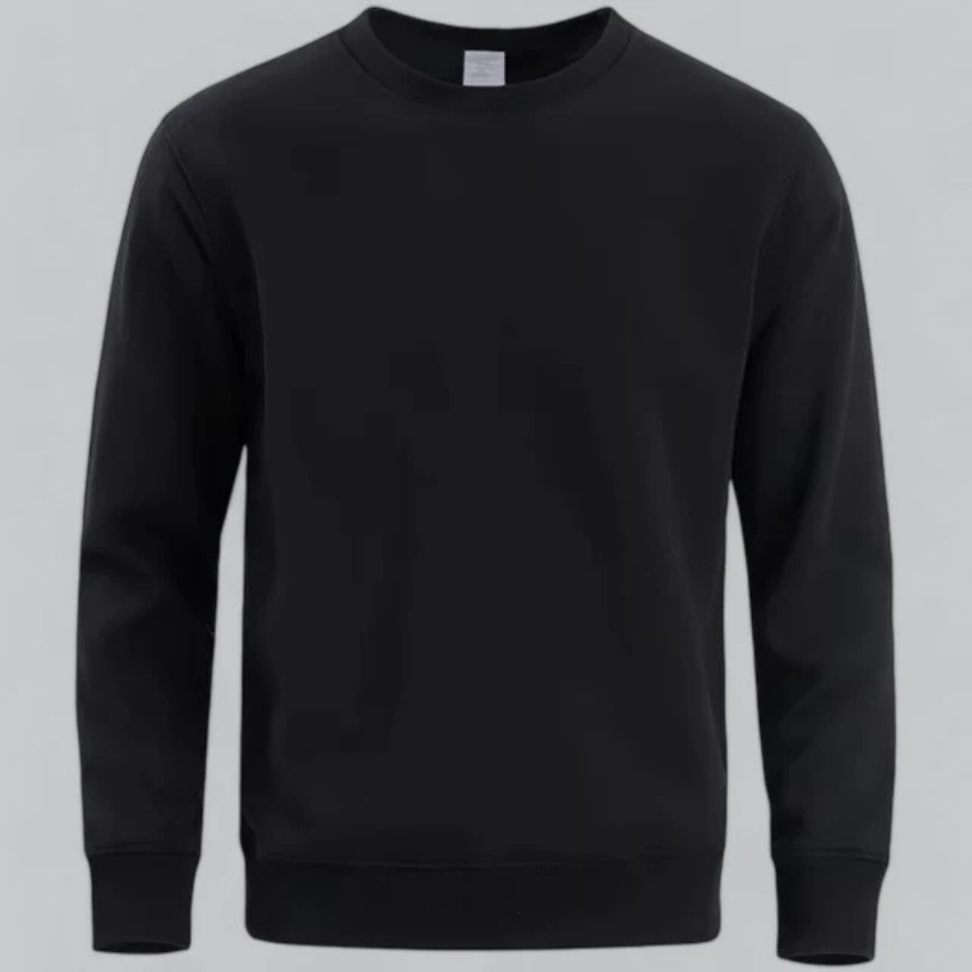 Heren sweatshirt met ronde hals, lange mouwen, comfortabel en veelzijdig, ideaal voor vrije tijd, toont de ronde hals en klassieke snit.