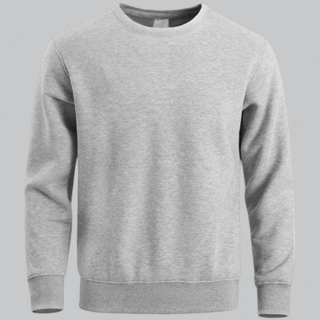 Heren sweatshirt met ronde hals, lange mouwen, comfortabel en veelzijdig, ideaal voor vrije tijd, toont de ronde hals en klassieke snit.