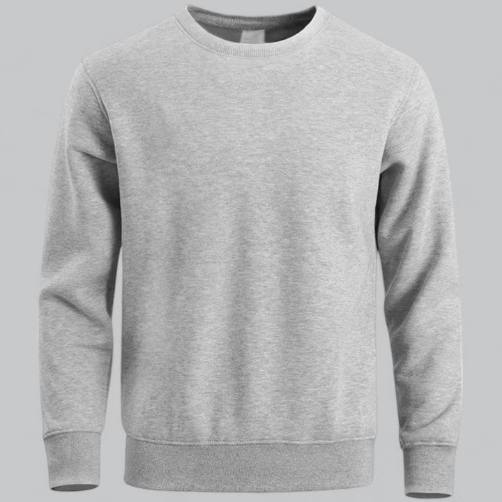 Heren sweatshirt met ronde hals, lange mouwen, comfortabel en veelzijdig, ideaal voor vrije tijd, toont de ronde hals en klassieke snit.