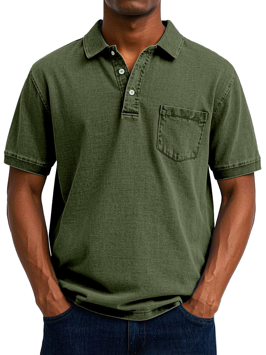 Heren vintage poloshirt in blauw, retro-stijl, met een casual pasvorm, ideaal voor een relaxte doch stijlvolle uitstraling.