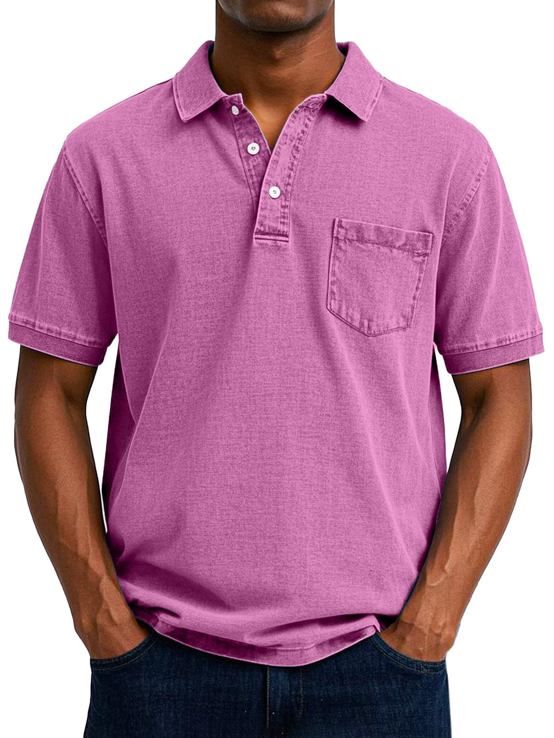 Heren vintage poloshirt in blauw, retro-stijl, met een casual pasvorm, ideaal voor een relaxte doch stijlvolle uitstraling.
