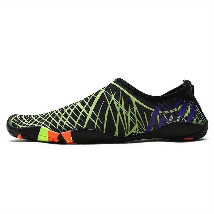 Heren waterschoenen met antislipzool, sneldrogend, blauw, ideaal voor strandactiviteiten en watersport.