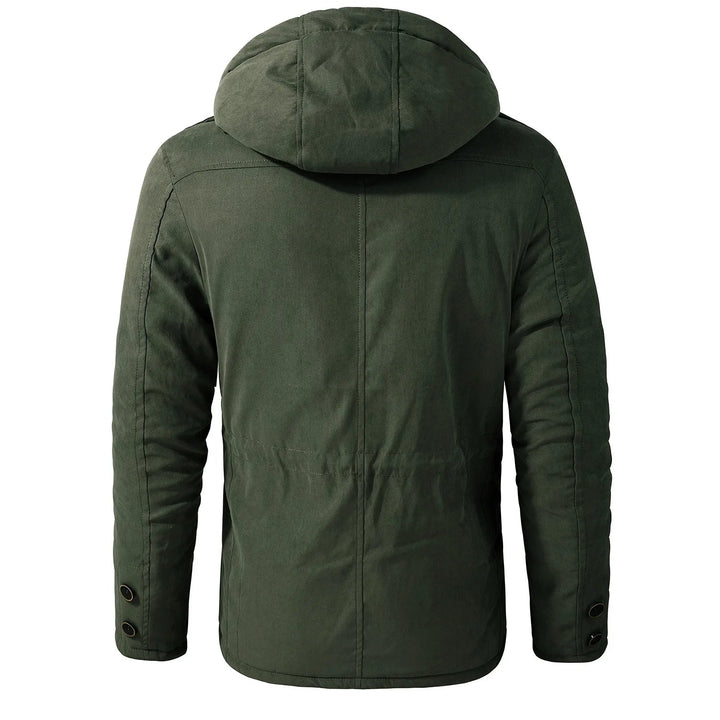 Heren winterjas met zakken, warm, modern design, verstelbare capuchon, veelzijdige opbergruimte, voor koud weer.