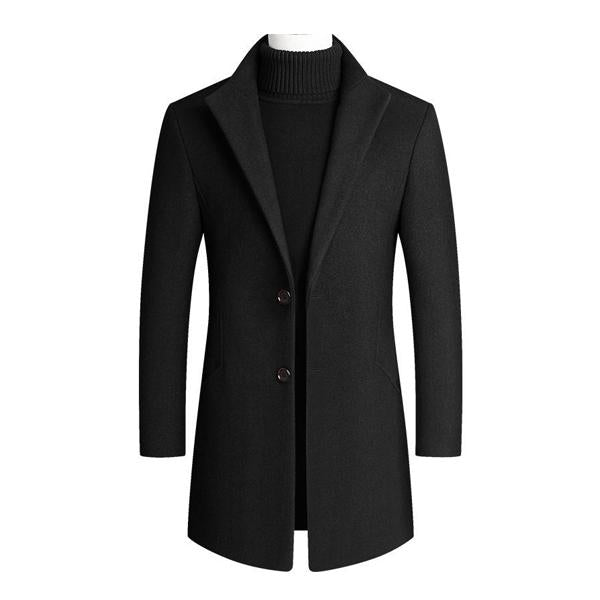 Heren double-breasted jas met reverskraag, lange mouwen en veelzijdige zakken. Elegant ontwerp voor zakelijk en vrije tijd.