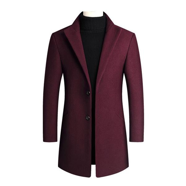 Heren double-breasted jas met reverskraag, lange mouwen en veelzijdige zakken. Elegant ontwerp voor zakelijk en vrije tijd.