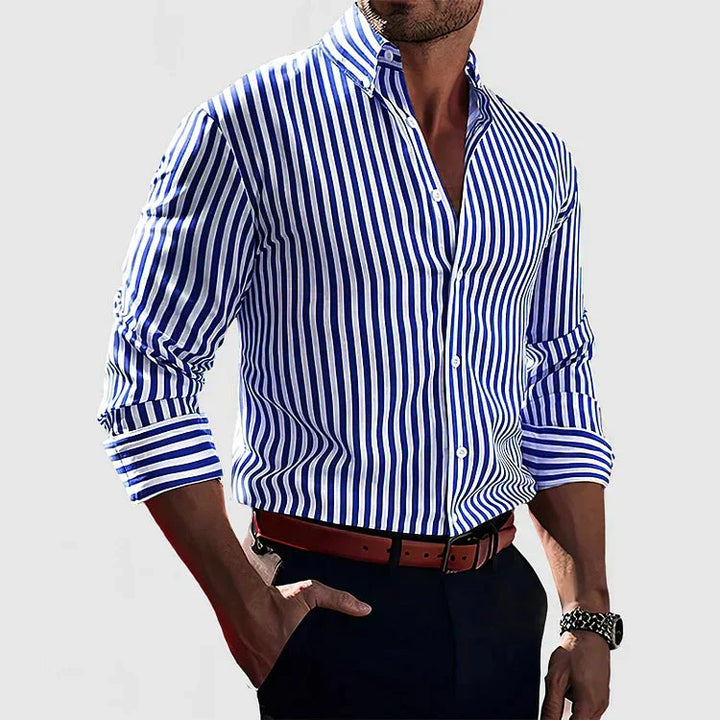 Herenoverhemd met streepjespatroon, regular fit, voor een stijlvolle look bij formele en informele gelegenheden.