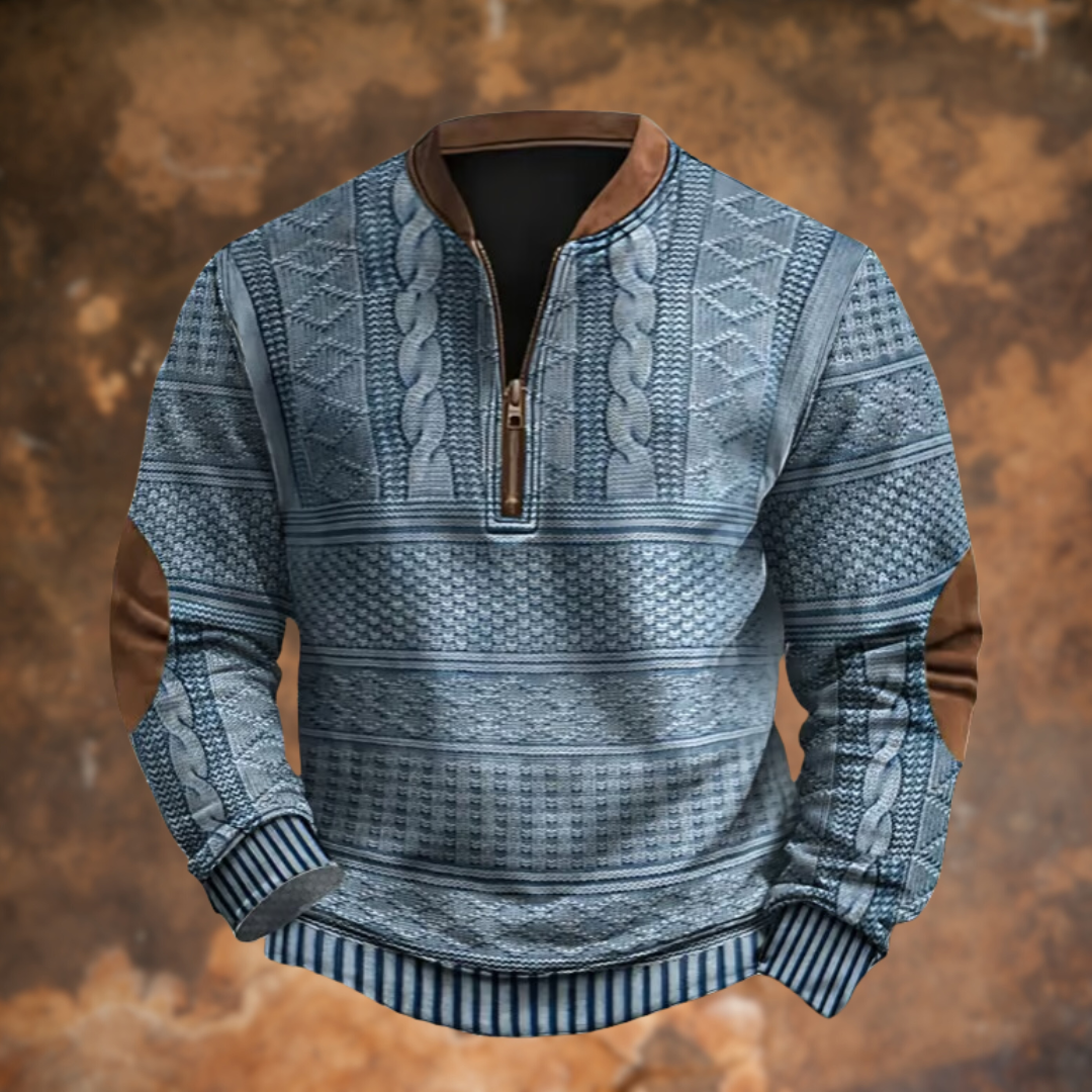 Herenpullover met ritssluiting, zacht, veelzijdig draagbaar, verkrijgbaar in de kleuren blauw, bruin, grijs, groen, khaki en zwart.