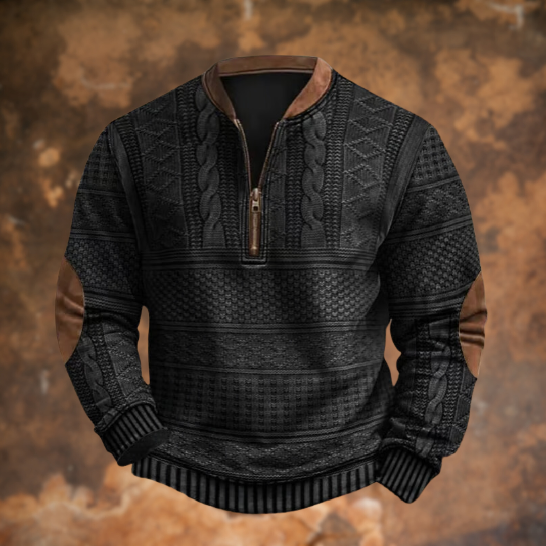 Herenpullover met ritssluiting, zacht, veelzijdig draagbaar, verkrijgbaar in de kleuren blauw, bruin, grijs, groen, khaki en zwart.