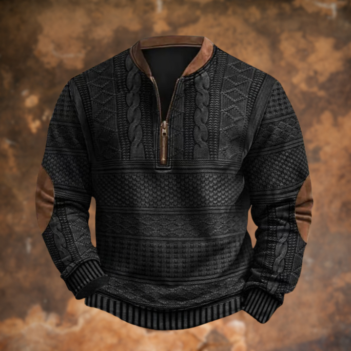 Herenpullover met ritssluiting, zacht, veelzijdig draagbaar, verkrijgbaar in de kleuren blauw, bruin, grijs, groen, khaki en zwart.