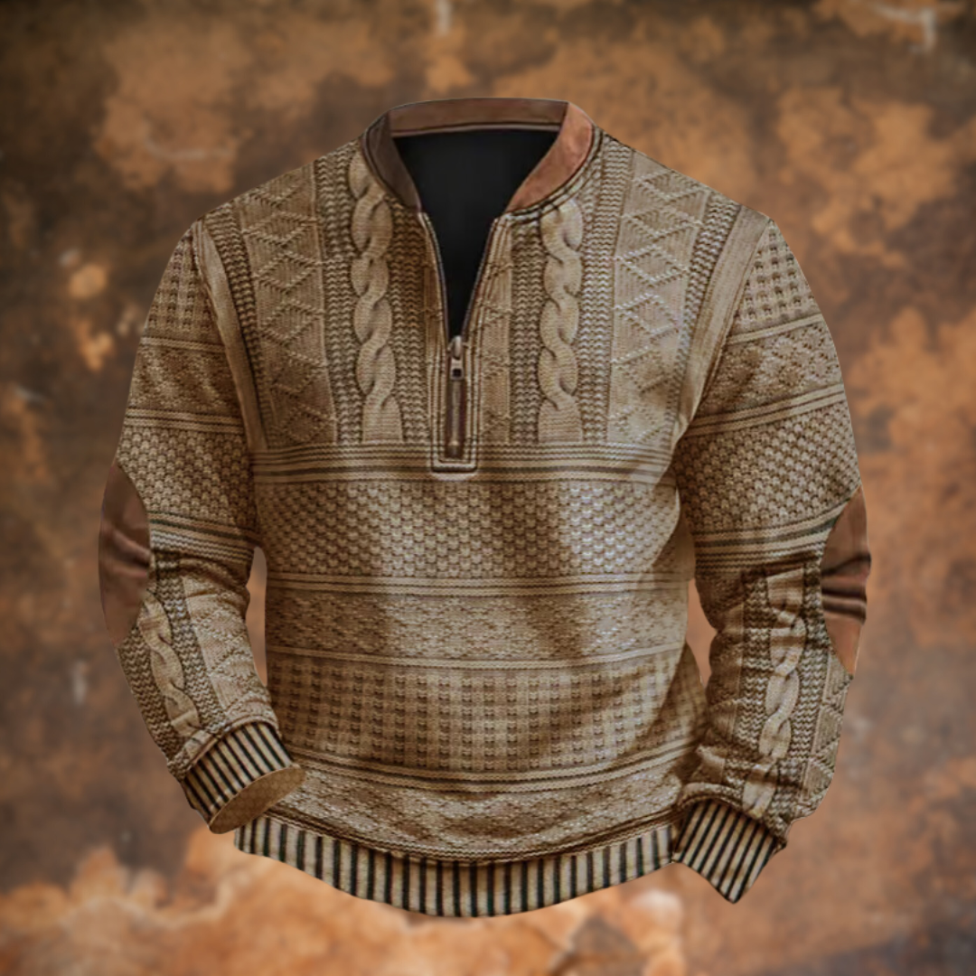Herenpullover met ritssluiting, zacht, veelzijdig draagbaar, verkrijgbaar in de kleuren blauw, bruin, grijs, groen, khaki en zwart.