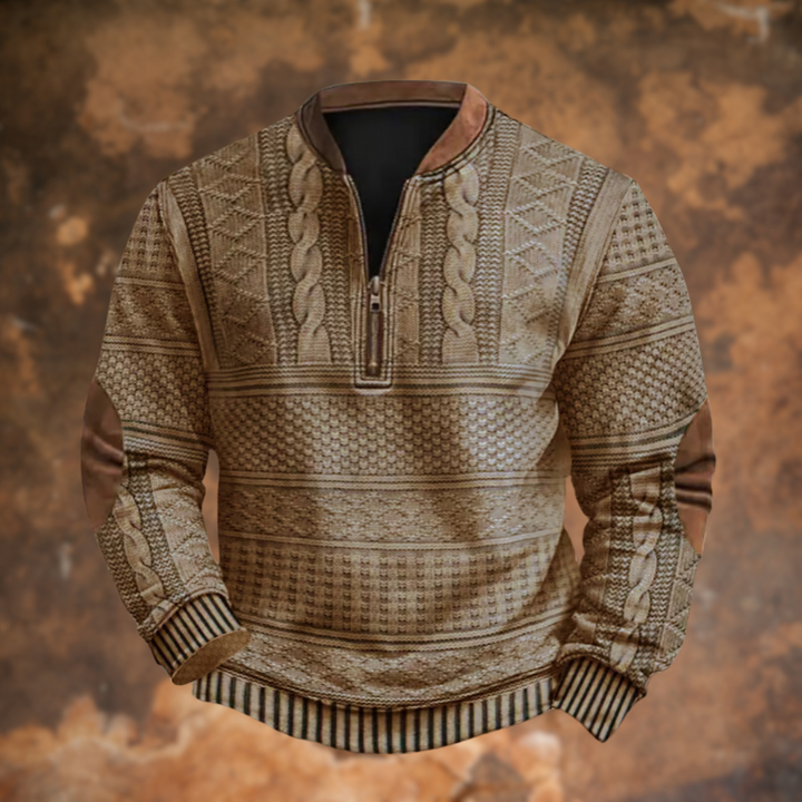 Herenpullover met ritssluiting, zacht, veelzijdig draagbaar, verkrijgbaar in de kleuren blauw, bruin, grijs, groen, khaki en zwart.