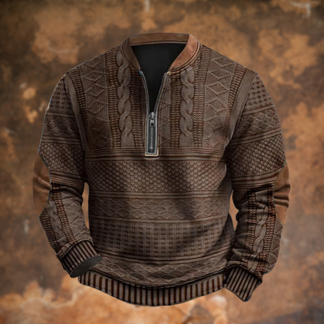 Herenpullover met ritssluiting, zacht, veelzijdig draagbaar, verkrijgbaar in de kleuren blauw, bruin, grijs, groen, khaki en zwart.