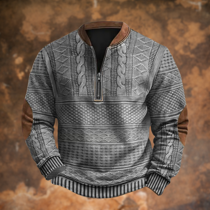 Herenpullover met ritssluiting, zacht, veelzijdig draagbaar, verkrijgbaar in de kleuren blauw, bruin, grijs, groen, khaki en zwart.