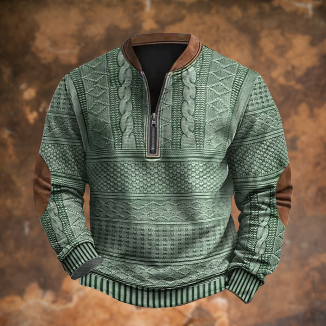Herenpullover met ritssluiting, zacht, veelzijdig draagbaar, verkrijgbaar in de kleuren blauw, bruin, grijs, groen, khaki en zwart.
