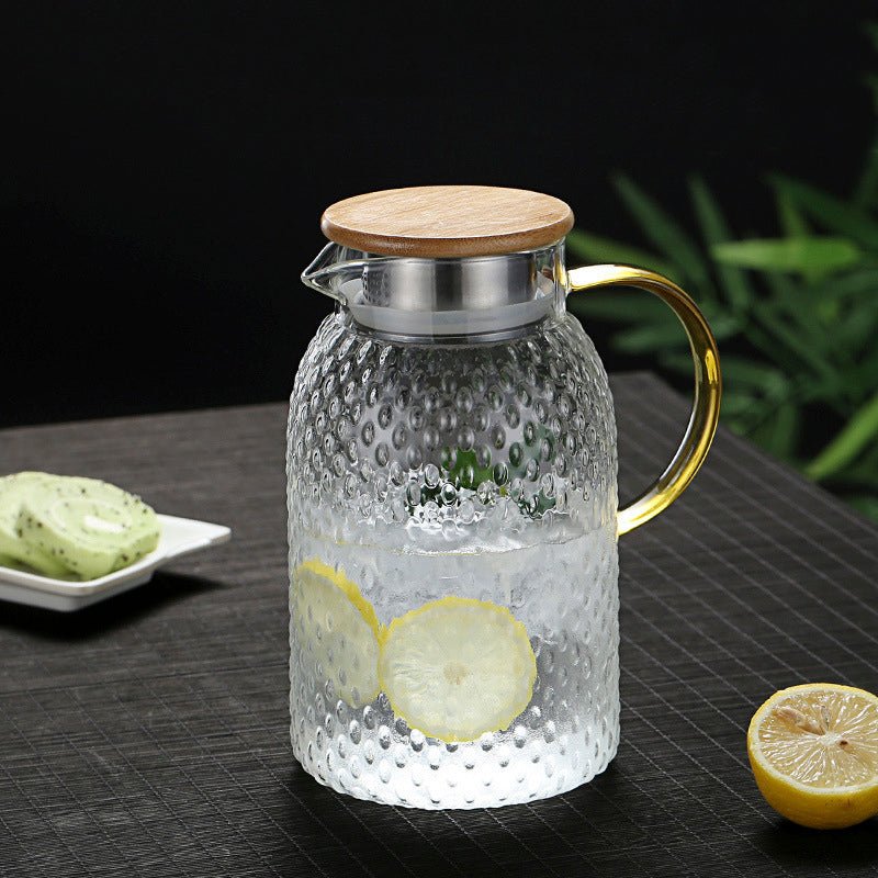 Hittebestendige genopte glazen kan, multifunctioneel en elegant voor uw keuken, met bamboe deksel