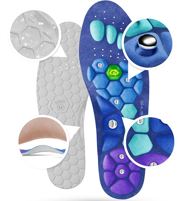 Hoogwaardige inlegzolen voor dames, bevorderen gewichtsverlies, met acupressuur voor comfort en verbeterde bloedsomloop.