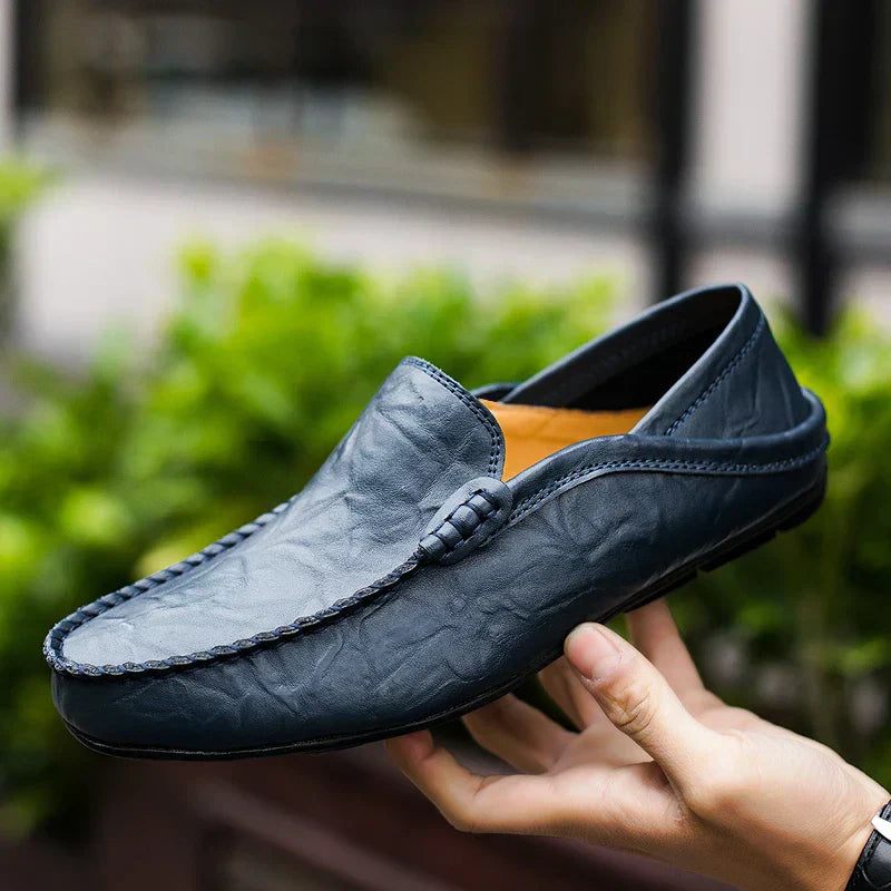 Hoogwaardige heren leren loafers in zwart, klassiek design, elegant, comfortabel, gemaakt van ademend, duurzaam materiaal