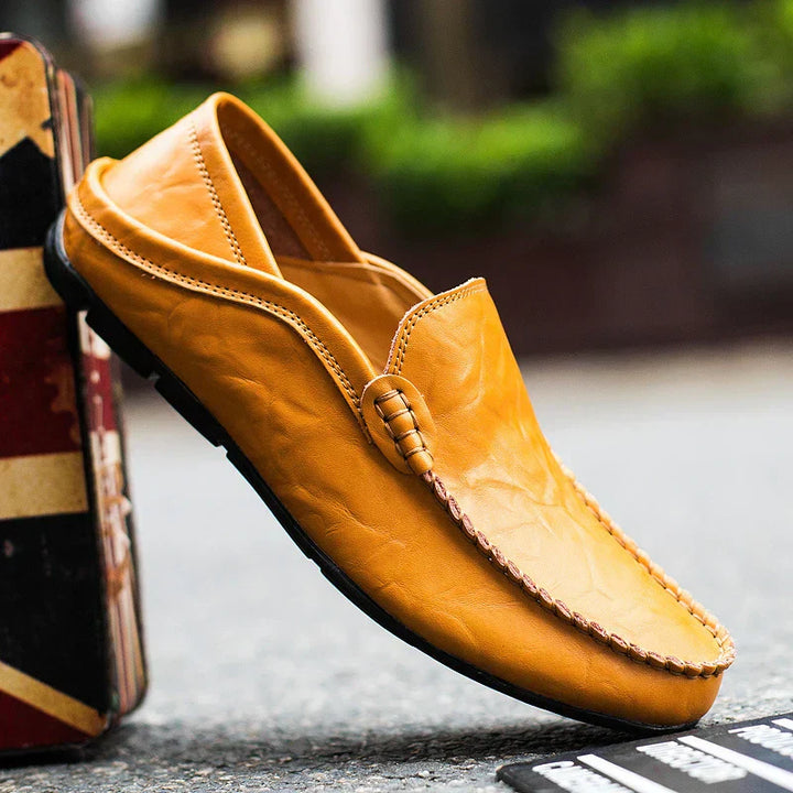 Hoogwaardige heren leren loafers in zwart, klassiek design, elegant, comfortabel, gemaakt van ademend, duurzaam materiaal