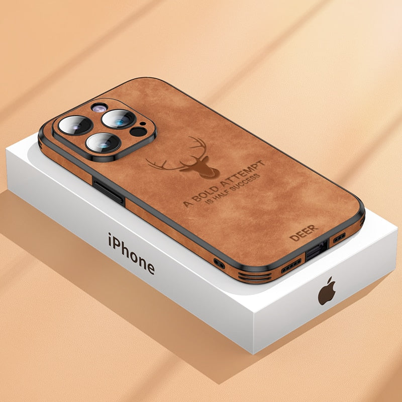 Hoogwaardig suède iPhone hoesje, schokbestendig, groen, met camerabescherming, luxe design, compatibel met iPhone 12-15