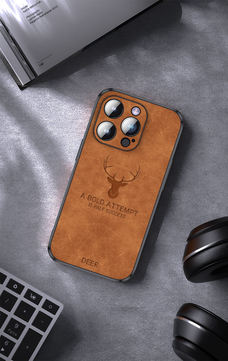 Hoogwaardig suède iPhone hoesje, schokbestendig, groen, met camerabescherming, luxe design, compatibel met iPhone 12-15