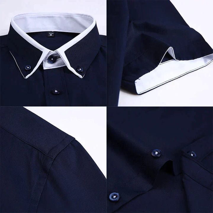 Herenoverhemd met korte mouwen in een heldere kleur, perfect voor de zomer en warm weer