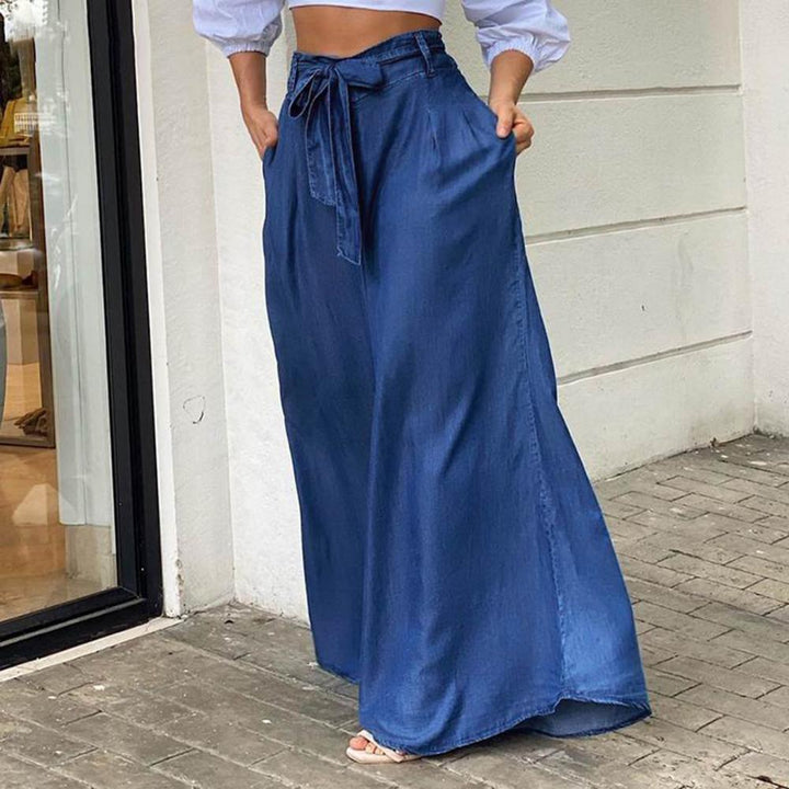 Elegante en veelzijdige denim-stijl broek voor unisex-outfits, klassieke kleurstelling, tijdloos ontwerp