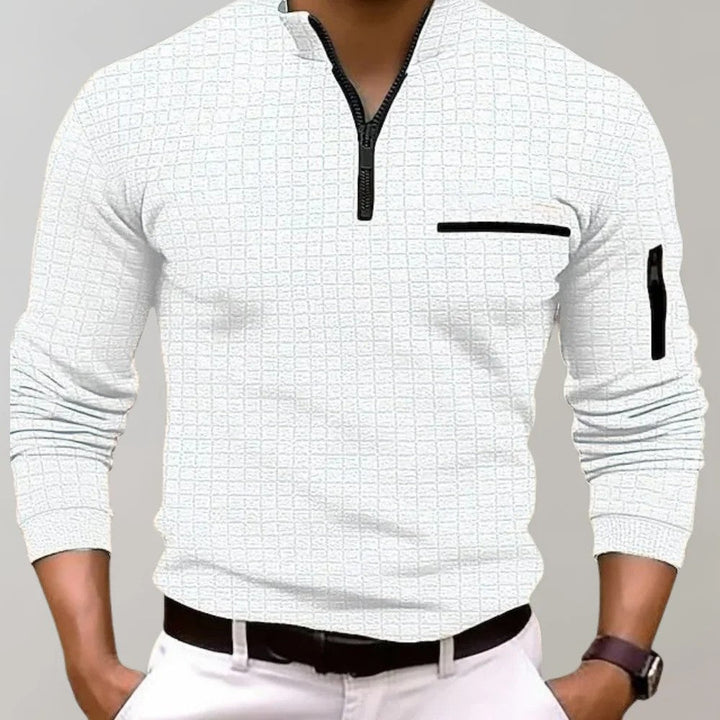 Stijlvolle Hoymans heren polo met ritskraag, perfect voor een sportieve of casual lente outfit.