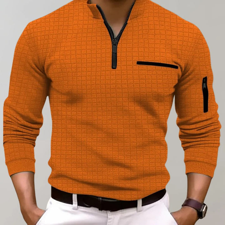 Comfortabele Hoymans heren polo met ritskraag, ideale herenmode voor dagelijks casual gebruik.