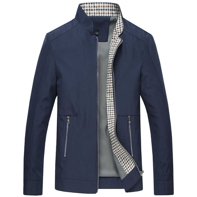 Comfortabele heren waterdichte zomerjas met knopen, perfect als stijlvol colbert of buitenjas.