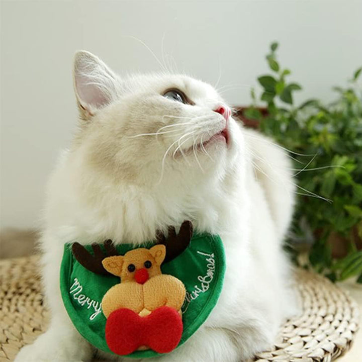 Schattige huisdieraccessoire set: kerstmuts en rendier slabbetje, ideaal voor honden & katten tijdens kerst.