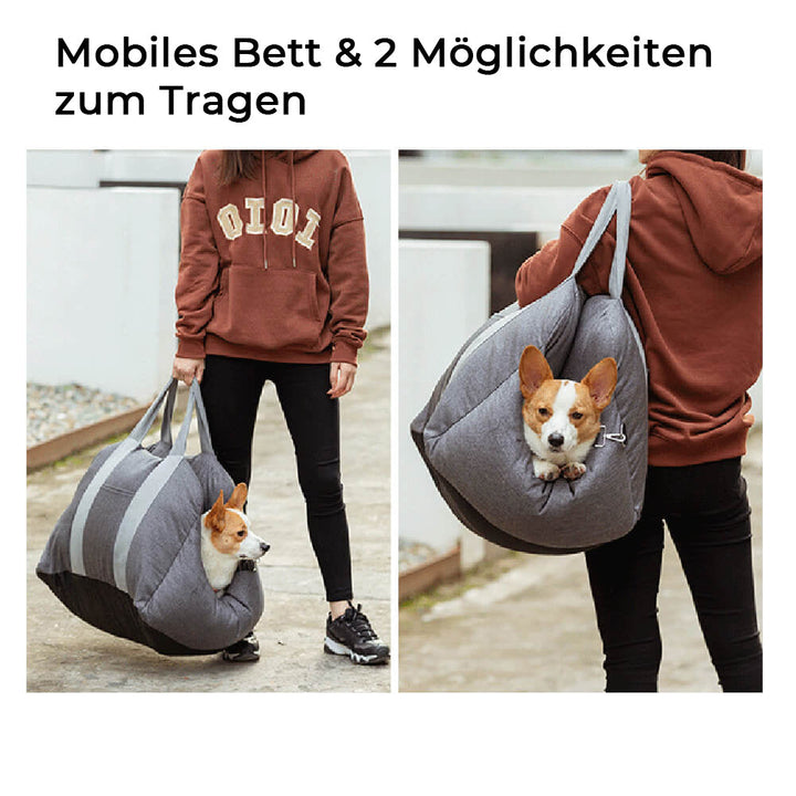 Grijze hondenautobedsbank enkele zitting, zacht gevoerd, afneembaar, stabiliserende veiligheidsgordels voor veilig reizen