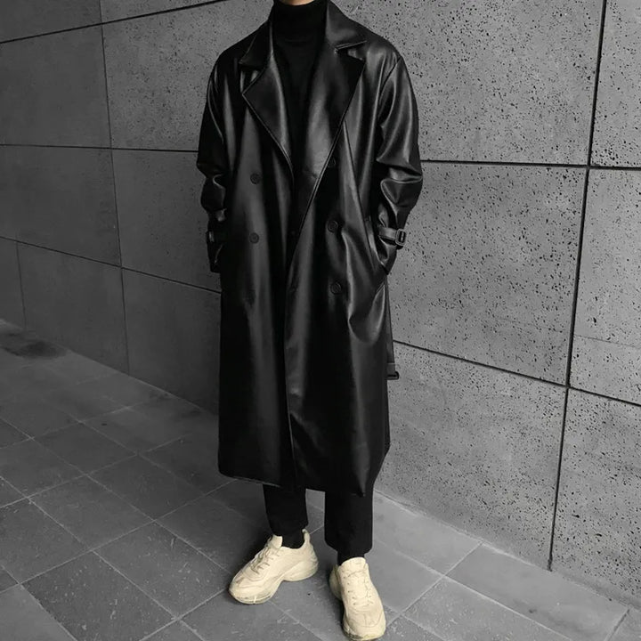Stijlvolle heren trenchcoat met dubbele knopenrij, perfect voor formele en informele evenementen
