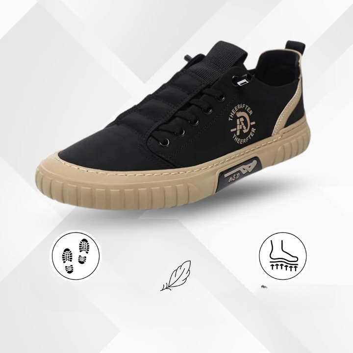 Unisex ergonomische schoenen met een flexibele zool en ademend bovenwerk voor pijnverlichting, zijaanzicht.
