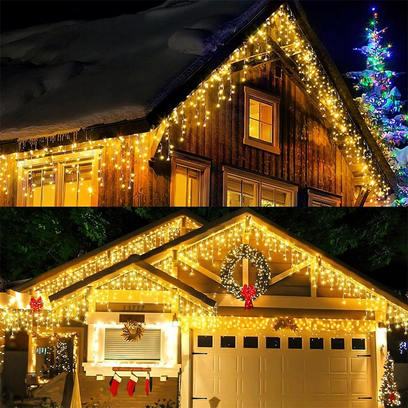 Kerstboomverlichting met warmwitte LED's, weerbestendig voor buitengebruik