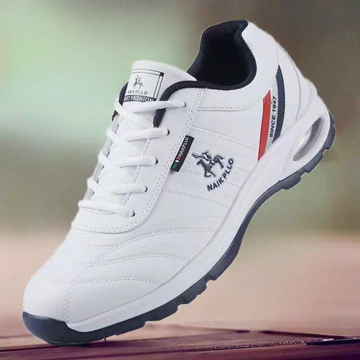 Luxe heren leren sneakers in wit